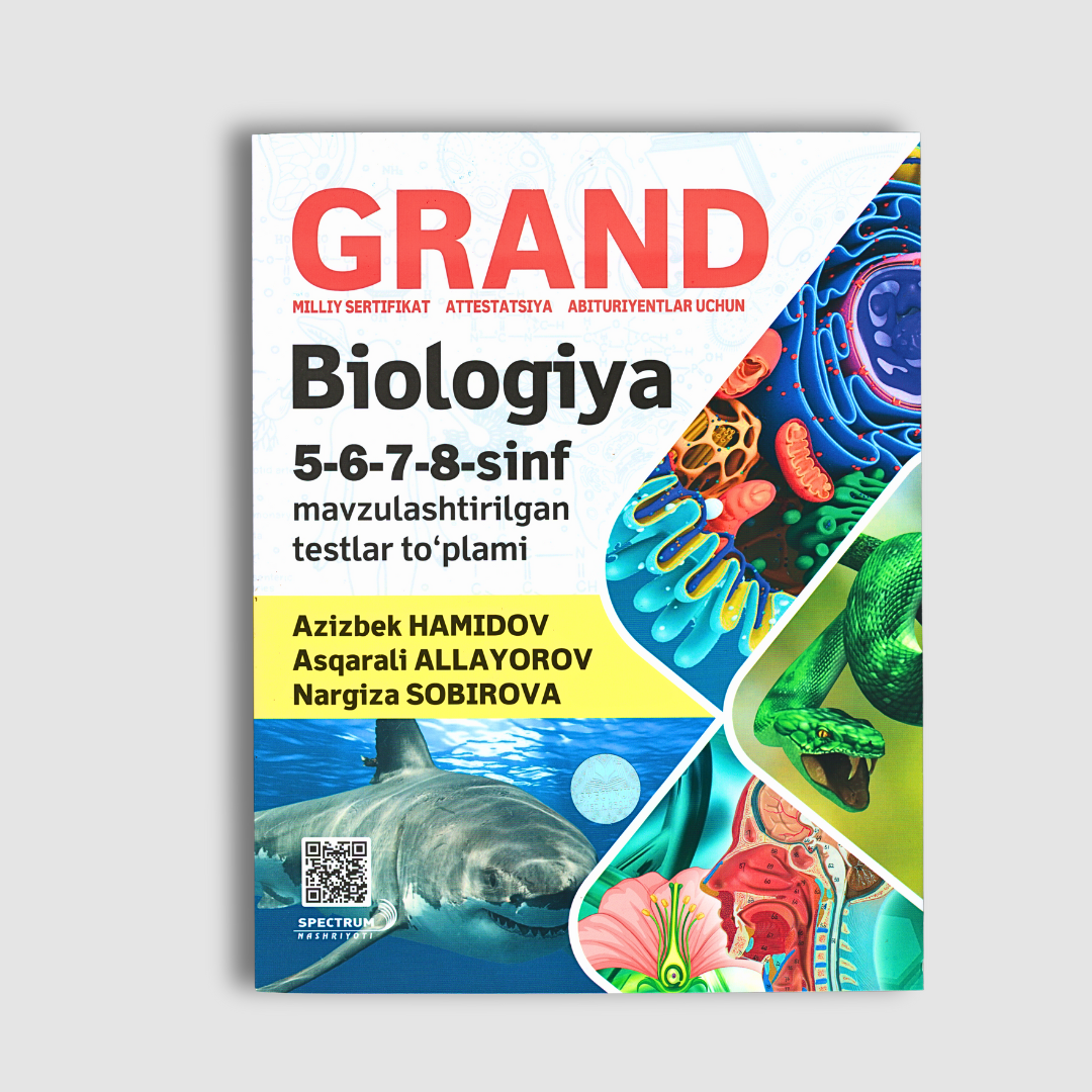 Grand Biologiya 5–8 sinf mavzulashtirilgan testlar to‘plami